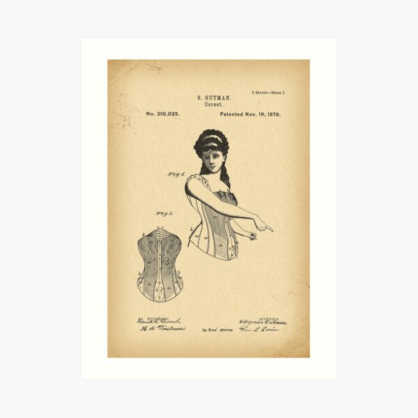 1878 Patent Corset history fashion invention | Poster