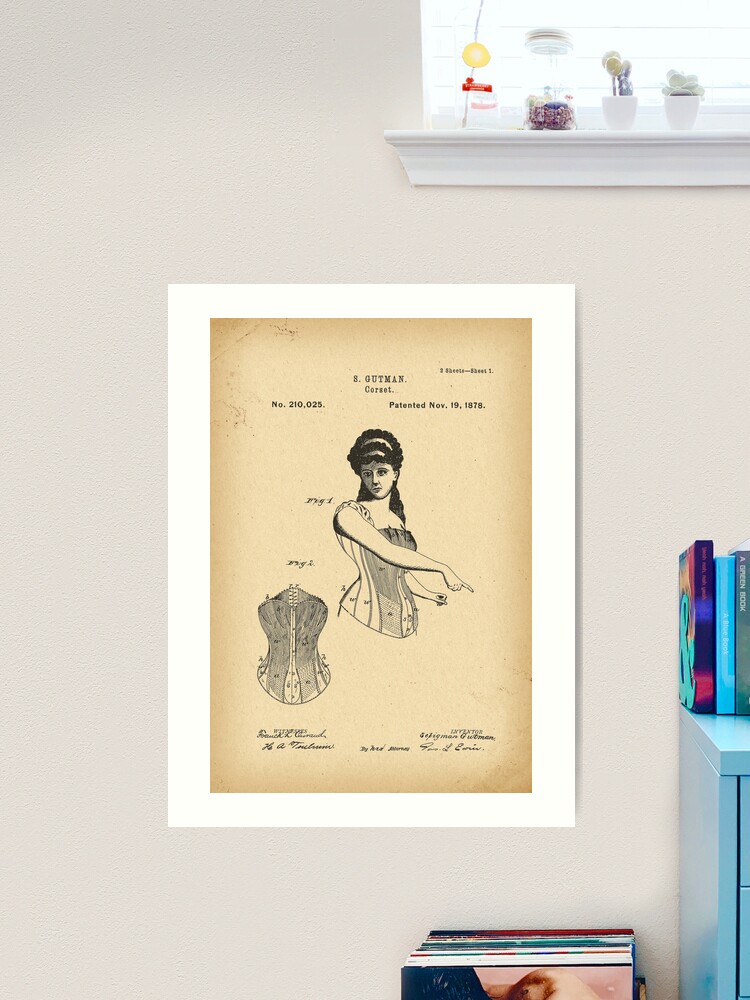 1878 Patent Corset history fashion invention | Art Print
