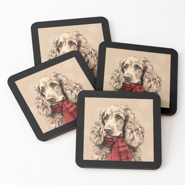 Item preview, American Water Spaniel Christmas Plaid Watercolor designed and sold by rafaeltto.