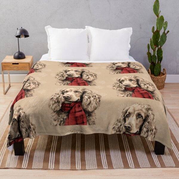 Item preview, American Water Spaniel Christmas Plaid Watercolor designed and sold by rafaeltto.