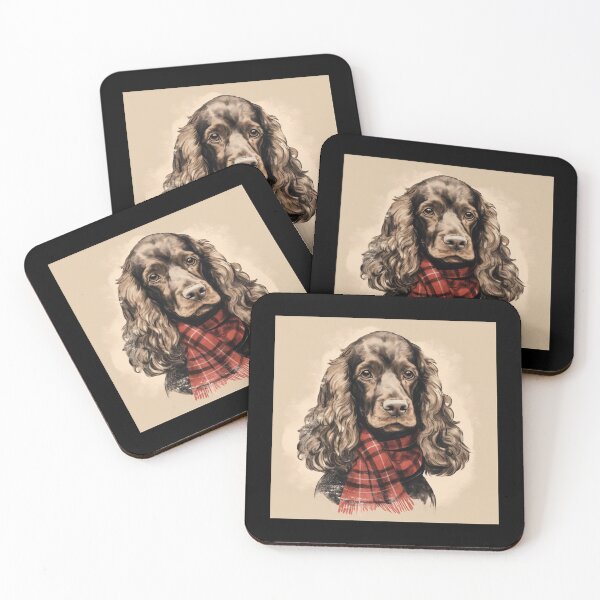 Item preview, American Water Spaniel Christmas Plaid Watercolor designed and sold by rafaeltto.