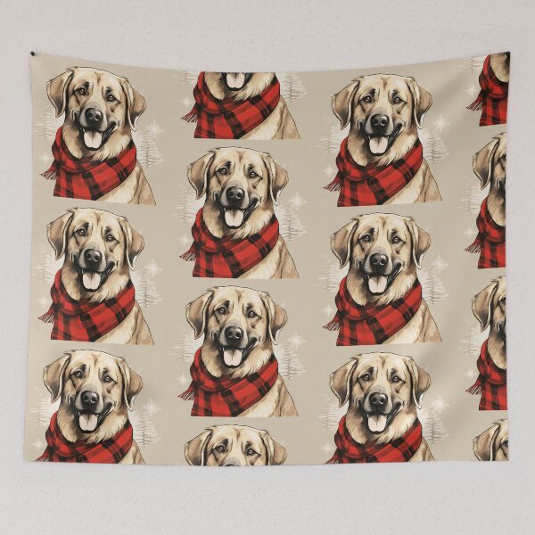 Item preview, Anatolian Shepherd Christmas Plaid Watercolor designed and sold by rafaeltto.
