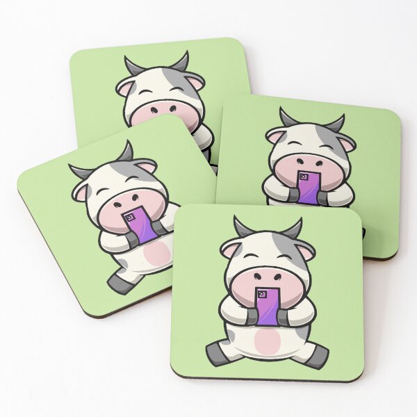 Item preview, Cute baby cow selfie cartoon illustration designed and sold by cubbone.