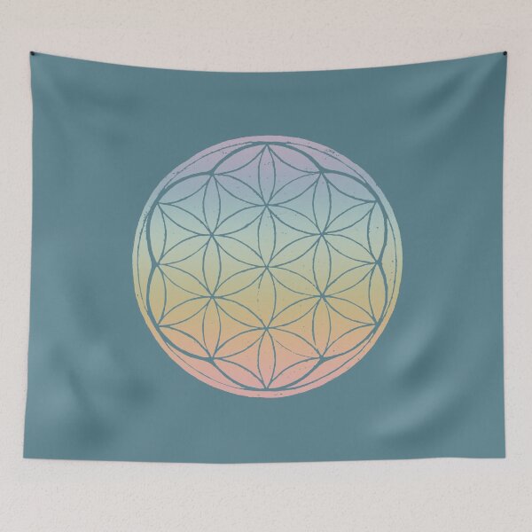 Artikelvorschau, Flower of Life Linocut - Rainbow Sorbet + Peacock entworfen und verkauft von Irene Estelle.