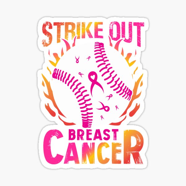 Strike Out Breast Cancer Baseball Breast Cancer Awareness Sticker for Sale  by MissRasheedHam