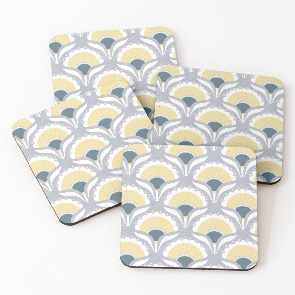 Item preview, Mod Art Deco Flower S2 Pastel grey designed and sold by Carina Parry Studios.