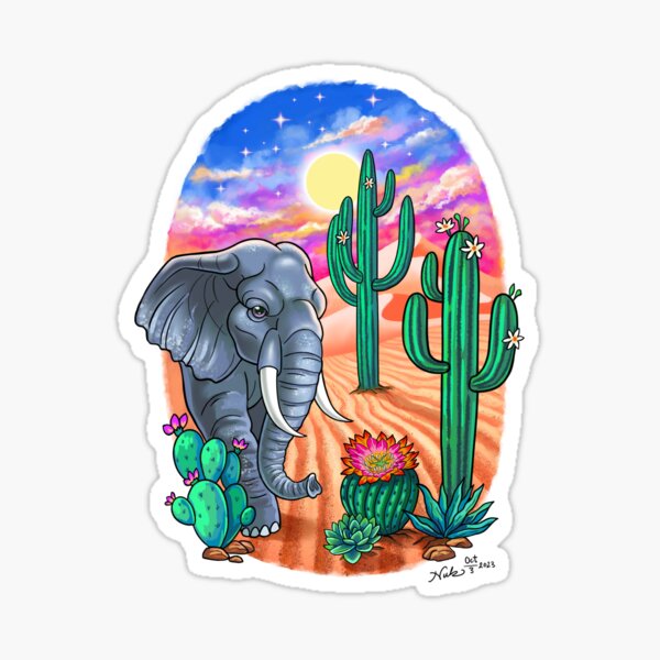 Item preview, Elephant cactus  designed and sold by nukartDesigns.