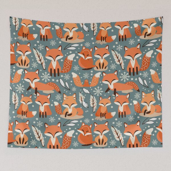 Item preview, Enchanting Winter Woodland Creature Fox Pattern designed and sold by Tamas Das.