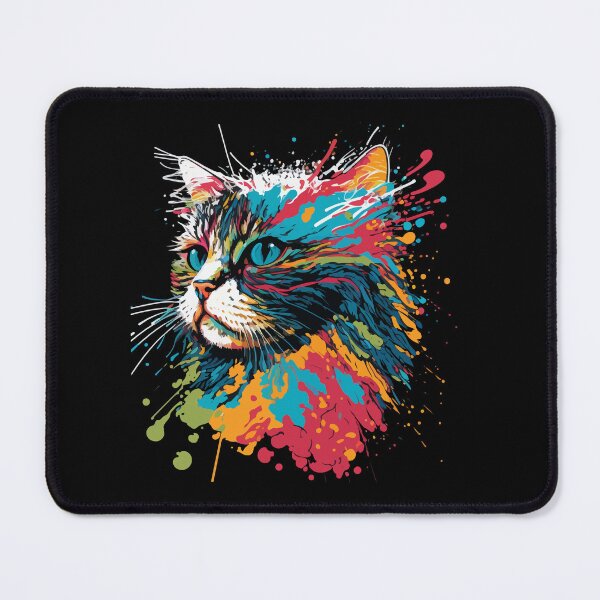 Item preview, colorful cat, watercolor cat, cat head decoration designed and sold by GreyStanzione1.