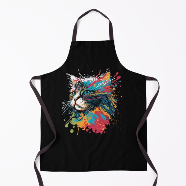 Item preview, colorful cat, watercolor cat, cat head decoration designed and sold by GreyStanzione1.