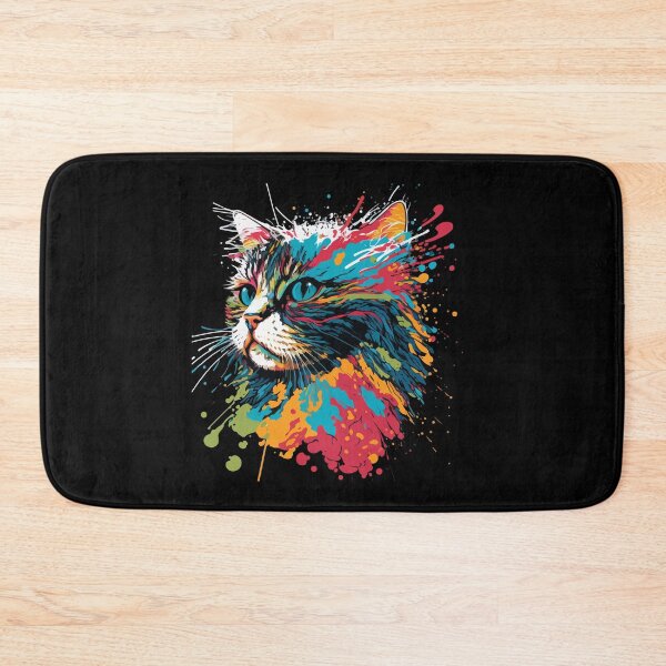 Item preview, colorful cat, watercolor cat, cat head decoration designed and sold by GreyStanzione1.