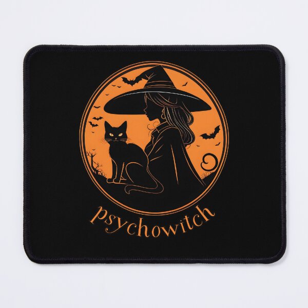 Item preview, Psycho Witch Silhouette with Black Cat designed and sold by DevemDavam.