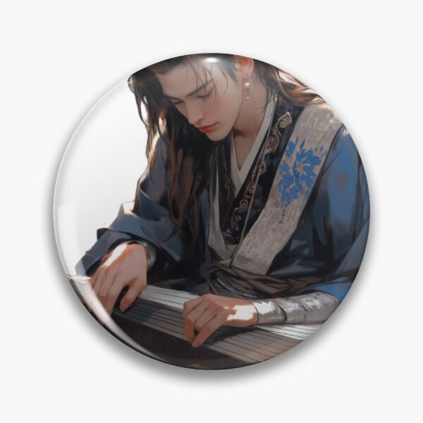 Item preview, a handsome man playing the guqin realistic art designed and sold by Railvas.