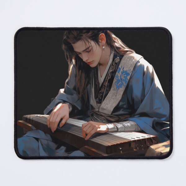 Item preview, a handsome man playing the guqin realistic art designed and sold by Railvas.