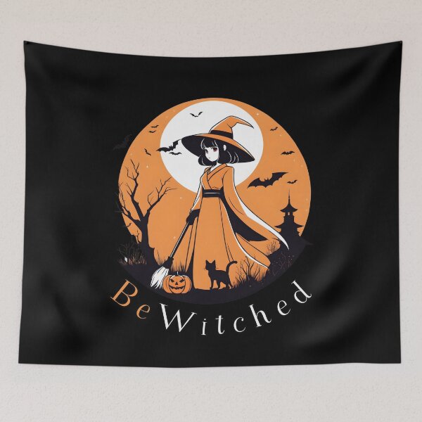 Item preview, Be-Witched Bewitched Anime Witch with Cute Black Cat designed and sold by DevemDavam.