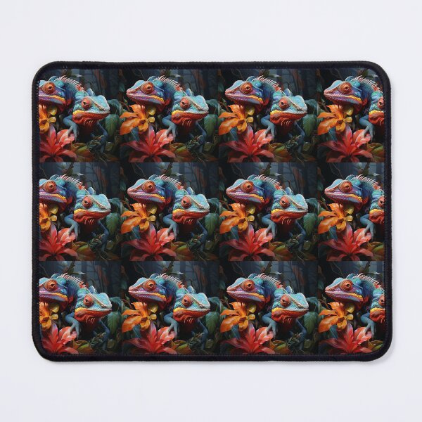 Item preview, Vibrant chameleons on tropical leaves designed and sold by KornUHD.