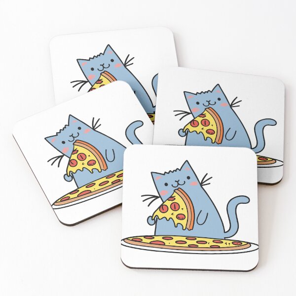 Item preview, Cute Cat Eating Pizza designed and sold by SpiritSigns.
