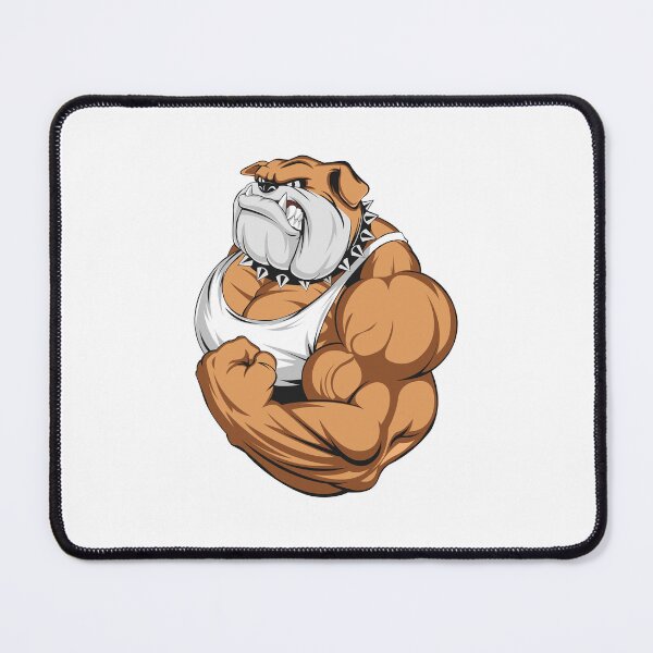 Item preview, muscle bull dog, muscle bull dog cartoon, muscle dog designed and sold by GreyStanzione1.