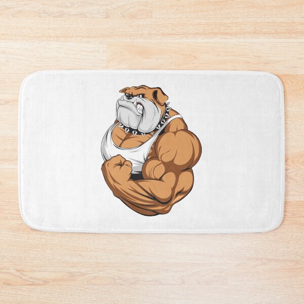 Item preview, muscle bull dog, muscle bull dog cartoon, muscle dog designed and sold by GreyStanzione1.