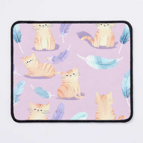 Item preview, Cute cat and feather pattern  designed and sold by Boru-Atisuto.