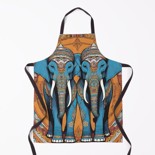 Item preview, Pair of Majestic Mythical Elephants - Mandala Artwork designed and sold by Kagaz Kala.