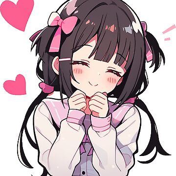 chica anime enamorada Pegatina