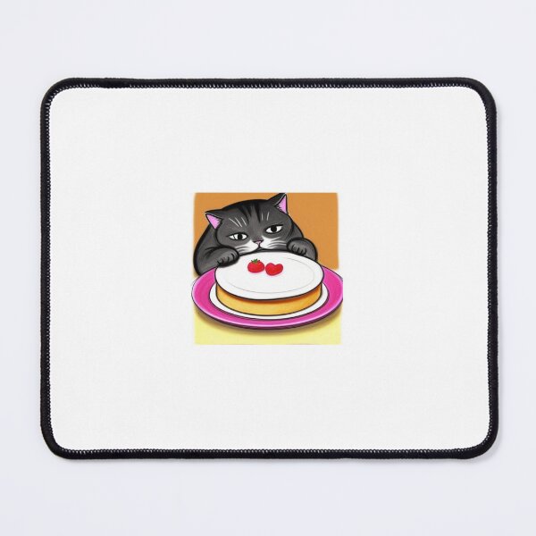 Item preview, Grey cat eyeing up a large cake designed and sold by cesavision.