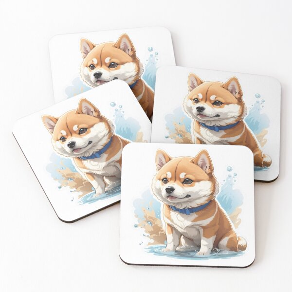 Item preview, Sticker cartoon cute Shiba Inu. designed and sold by WhalesDesignLab.
