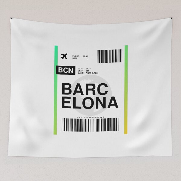 Item preview, Barcelona Boarding Pass designed and sold by RabbitK.