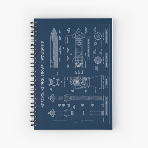 Item preview, SPACEX: Super Heavy / Starship (Navy Blueprint) designed and sold by BGALAXY.