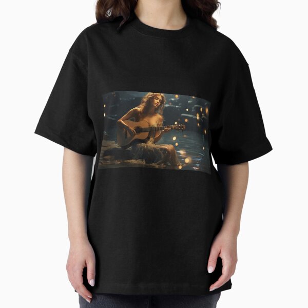 Item preview, Woman is playing guitar in the moonlight designed and sold by Alenus.