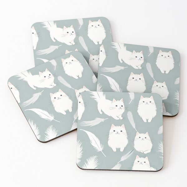 Item preview, Cute cat and feather pattern  designed and sold by Boru-Atisuto.
