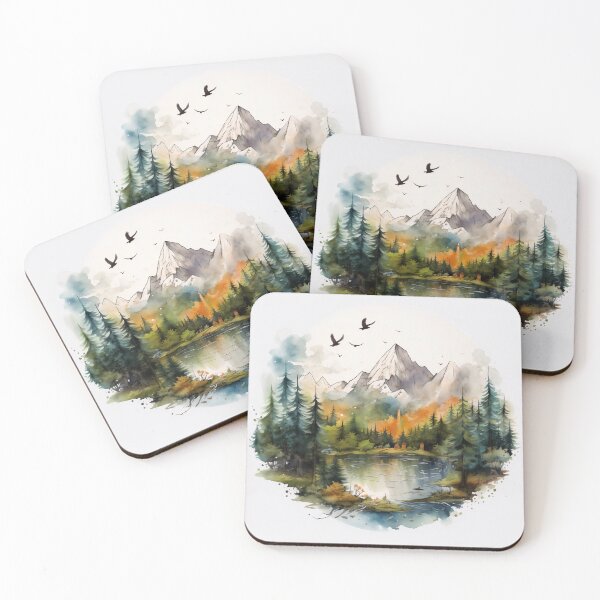 Item preview, Mountain landscape watercolor designed and sold by Studio Harmonia.