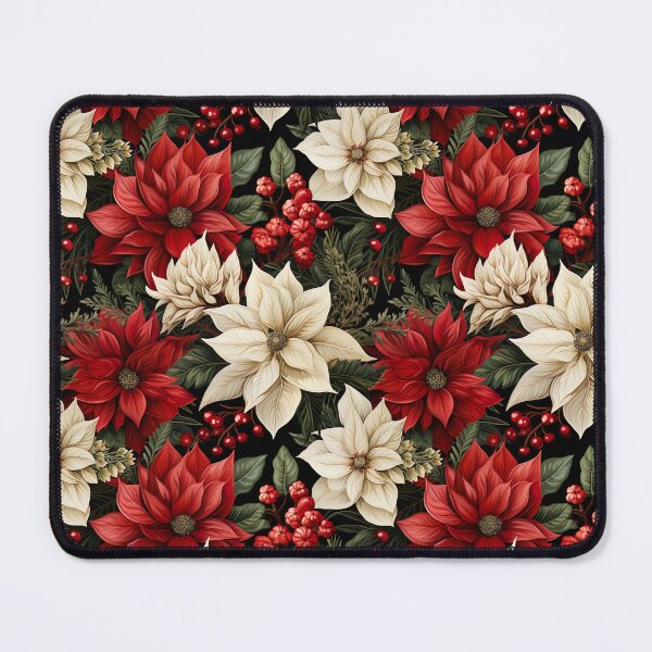 Item preview, Red and White Christmas Flower, Poinsettia Pattern designed and sold by Hibiskusmond.