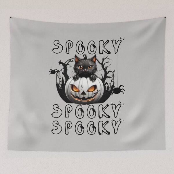 Item preview, Black Halloween cat sleeping on a spooky pumpkin designed and sold by PixelHub99.