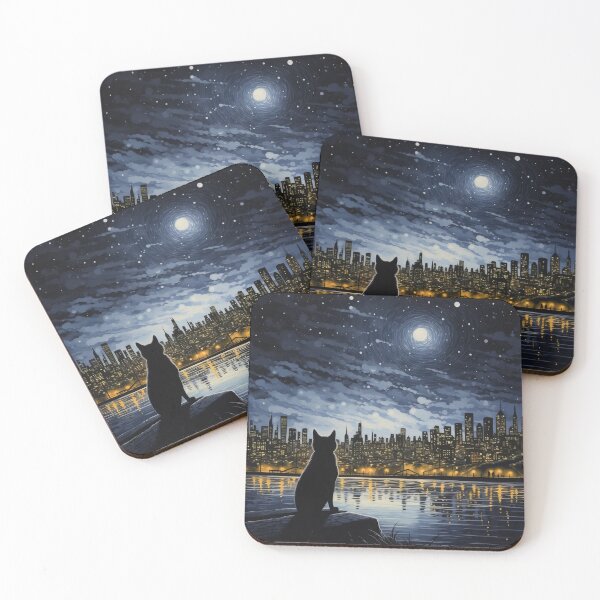 Item preview, Black Cat Staring At The Moon designed and sold by Desborough2302.