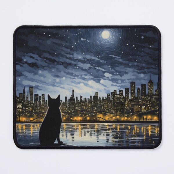 Item preview, Black Cat Staring At The Moon designed and sold by Desborough2302.