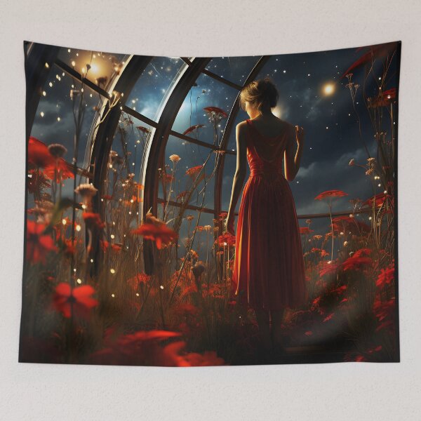 Item preview, Red Dress in Cosmic Greenhouse designed and sold by oilidesing.