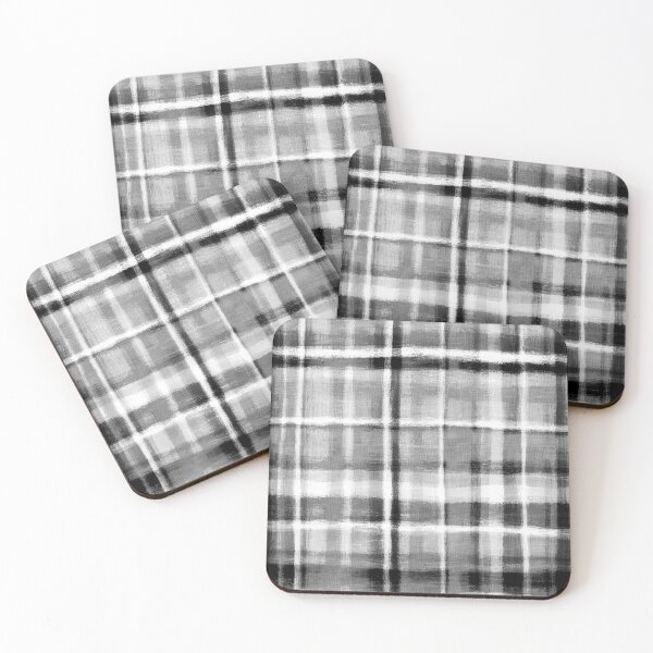 Item preview, Moody Monochrome Black and White Rustic Checkered Plaid designed and sold by micklyn.