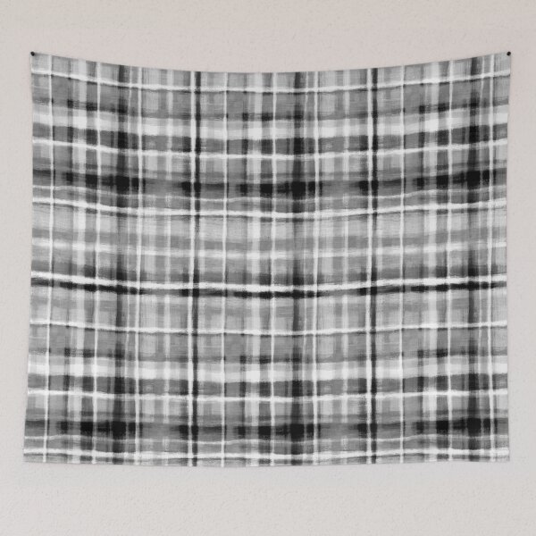 Item preview, Moody Monochrome Black and White Rustic Checkered Plaid designed and sold by micklyn.