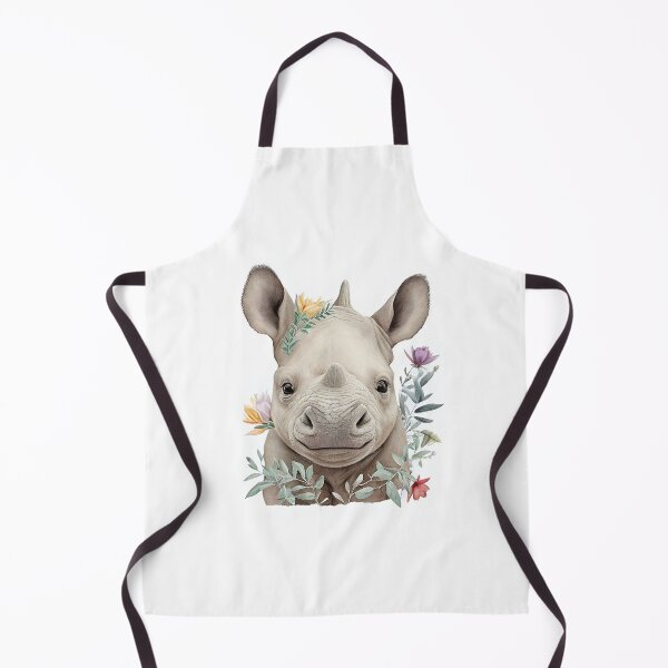 Item preview, Cute rhino watercolor portrait designed and sold by Naturartprints.