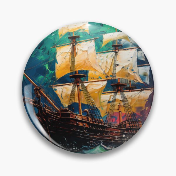 Item preview, Pirate ship at sea designed and sold by Whimsicalhub.