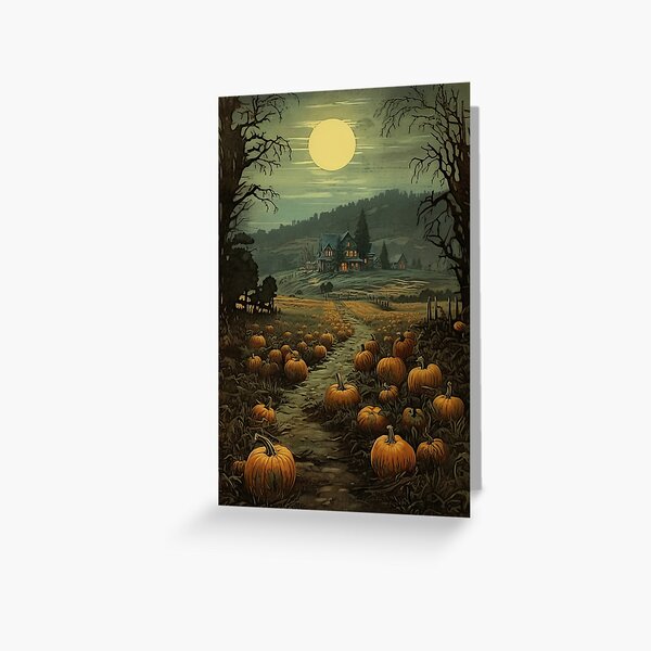 Item preview, Pumpkin Patch Overlooking the Mansion - Halloween Art designed and sold by SlayerOfKings.