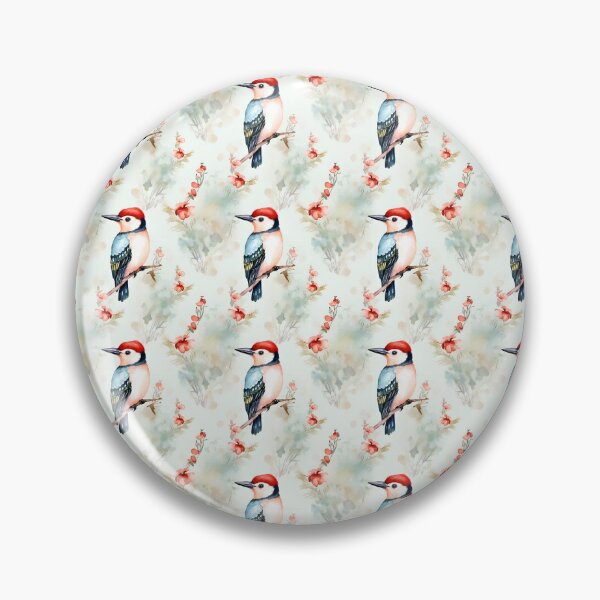 Artikelvorschau, Melodic Taps: A Serene Woodpecker Symphony in Watercolor entworfen und verkauft von qoodesignstudio.
