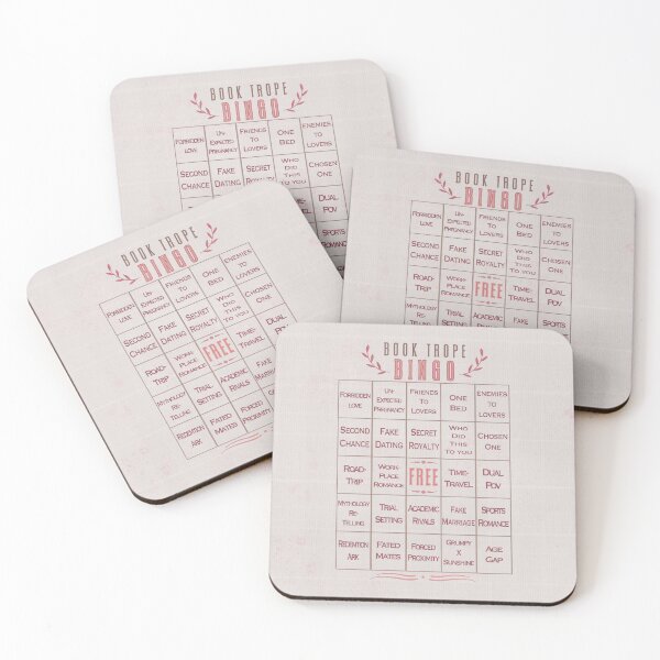 Item preview, Book trope bingo (pink) designed and sold by Kirsten Lia.