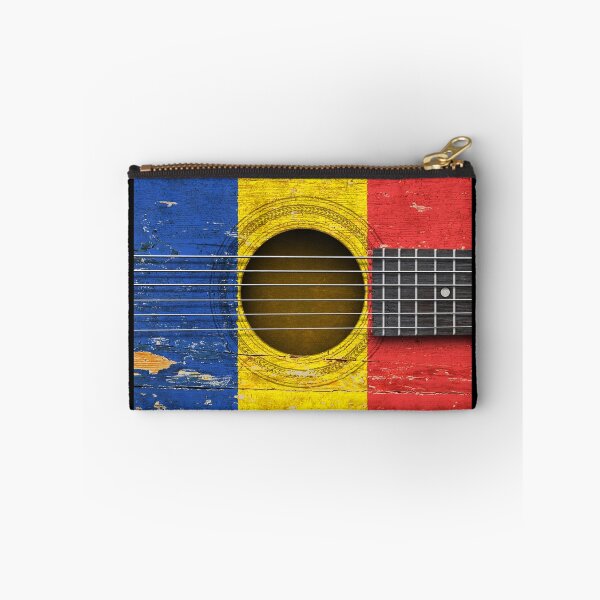 Item preview, Old Vintage Acoustic Guitar with Romanian Flag designed and sold by JeffBartels.
