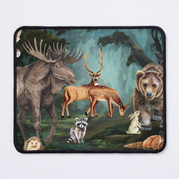 Item preview, Forest animals in a dark forest designed and sold by MaddieMaddox.
