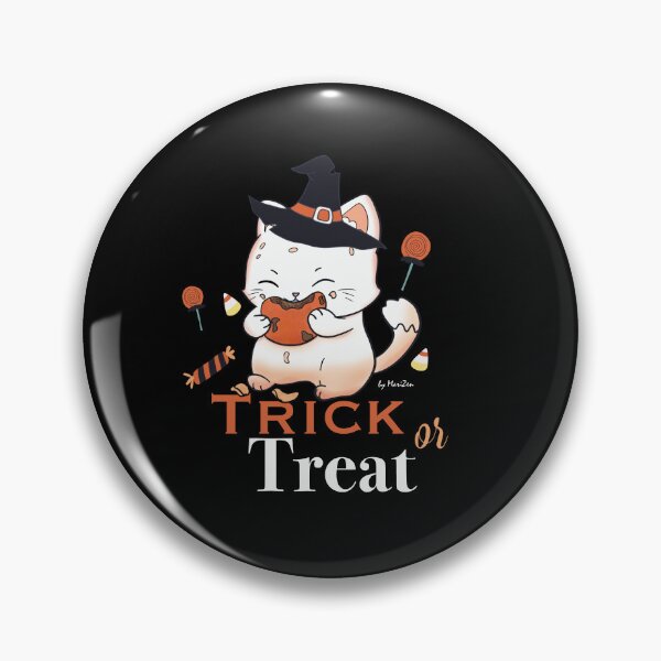 Item preview, Treat or Trick Cute cat Eating Halloween Candy  designed and sold by byMariZen.