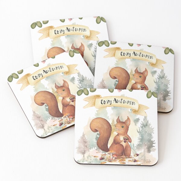 Item preview, Cozy Autumn with squirrel by Béatrice Bisiaux designed and sold by BEATRICE BISIAUX.