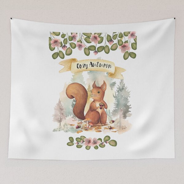 Item preview, Cozy Autumn with squirrel by Béatrice Bisiaux designed and sold by BEATRICE BISIAUX.
